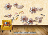 Avikalp Exclusive AVZ0590 Chinese Style 3D Three Dimensional Lotus Squid Tv Background Wall HD 3D Wallpaper