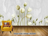 Avikalp Exclusive AVZ0592 Modern Minimalist Fresh Three Dimensional Floral Tv Background Wall HD 3D Wallpaper