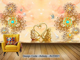 Avikalp Exclusive AVZ0601 Modern Luxury Jewelry Flower Tv Background Wall HD 3D Wallpaper