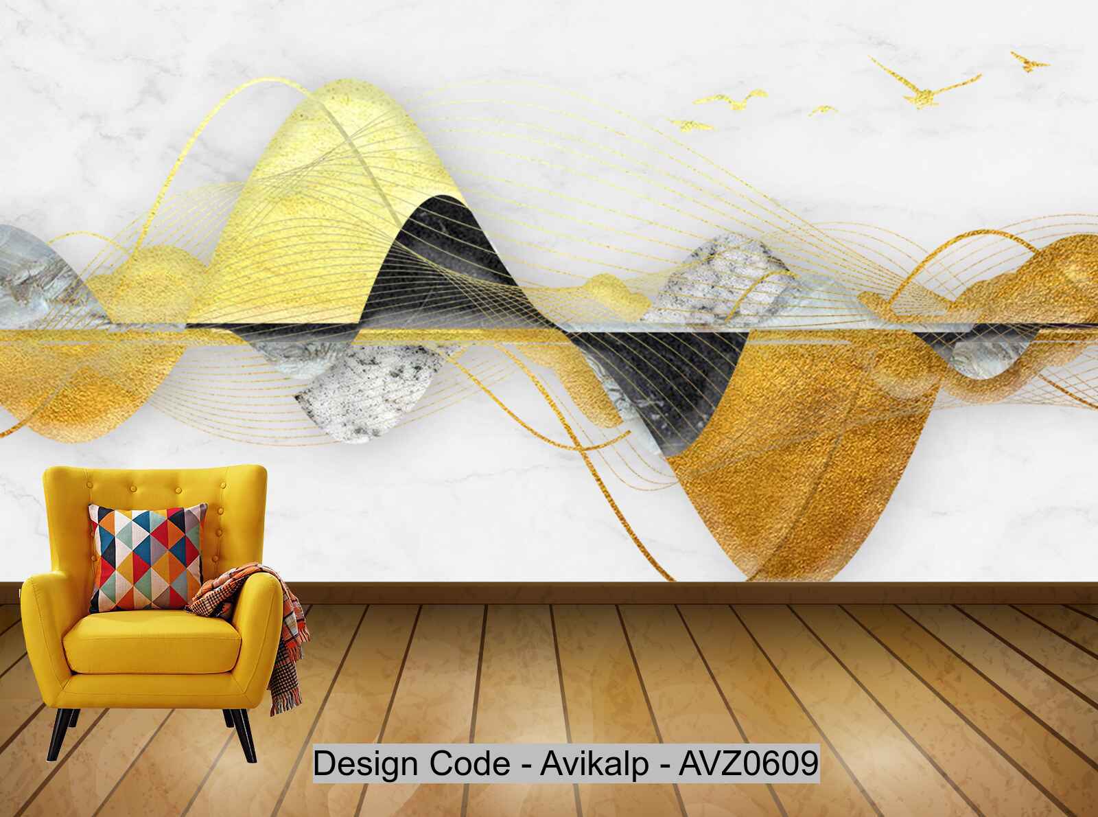 Avikalp Exclusive AVZ0609 Marble Texture Abstract Landscape Embossed Tv Background Wall HD 3D Wallpaper
