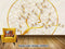 Avikalp Exclusive AVZ0614 Modern Minimalist Golden Floral Tv Background Wall HD 3D Wallpaper