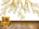 Avikalp Exclusive AVZ0615 Modern Minimalist Three Dimensional Flower Fresh Tv Background Wall HD 3D Wallpaper