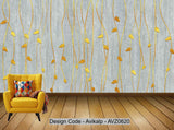 Avikalp Exclusive AVZ0620 Modern Minimalist Fresh Golden Textured Tv Background Wall HD 3D Wallpaper