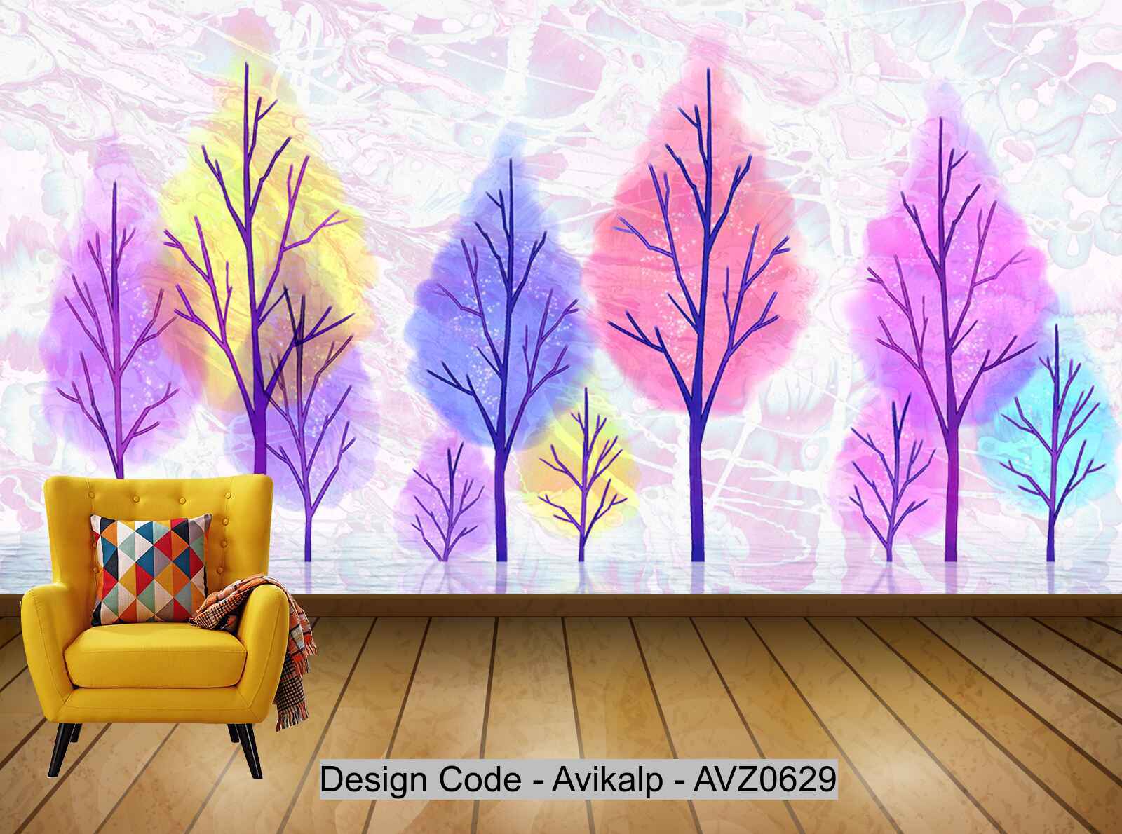 Avikalp Exclusive AVZ0629 Modern Beautiful Dream Tree Reflection Living Room Tv Background Wall HD 3D Wallpaper
