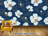 Avikalp Exclusive AVZ0642 Modern Minimalist Jewels Flower Tv Background Wall HD 3D Wallpaper