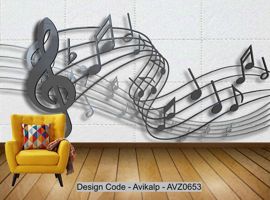 Avikalp Exclusive AVZ0653 Stylish Music Tv Background Wall HD 3D Wallpaper