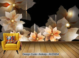 Avikalp Exclusive AVZ0654 Modern Art Flower Pattern Tv Background Wall HD 3D Wallpaper