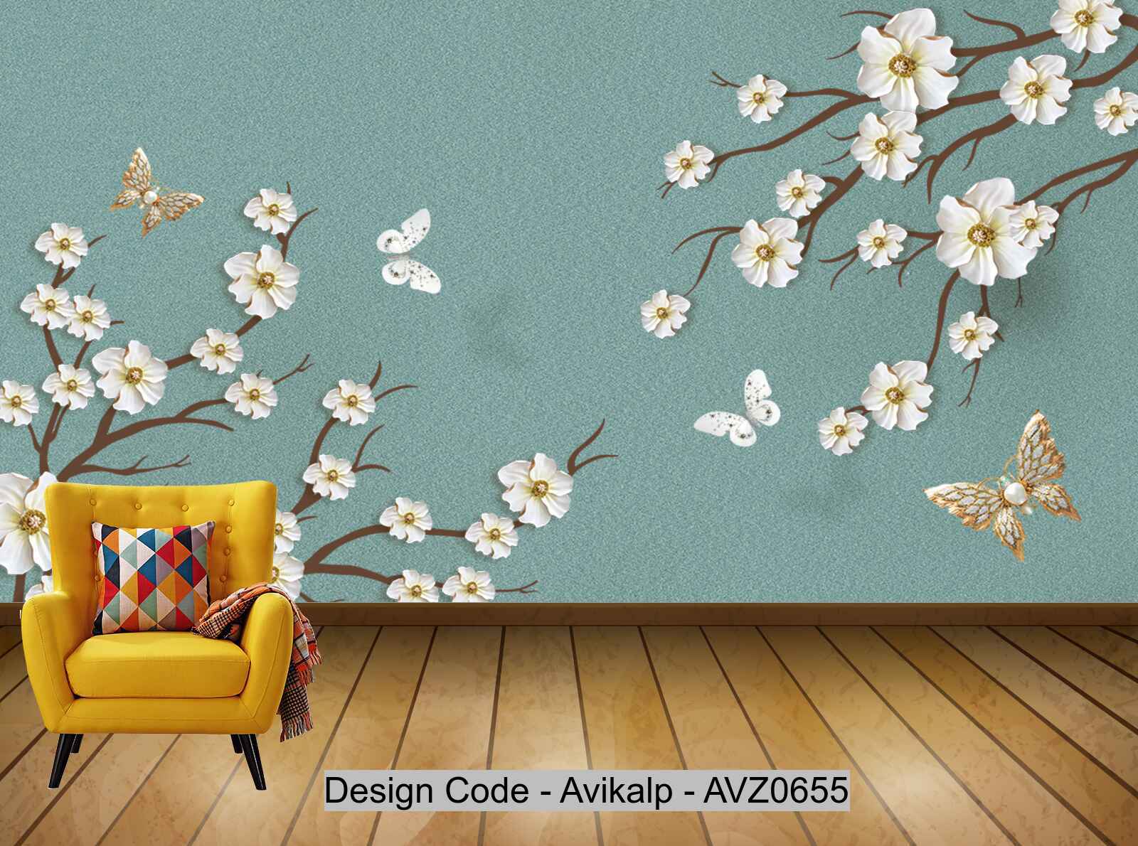 Avikalp Exclusive AVZ0655 Modern Minimalistic Stereoscopic Plant Tv Background Wall HD 3D Wallpaper