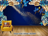 Avikalp Exclusive AVZ0665 Modern Rich Peacock Flower Tv Background Wall HD 3D Wallpaper
