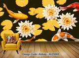 Avikalp Exclusive AVZ0668 Modern Creative Fish Opera Lotus Leaf Tv Background Wall HD 3D Wallpaper
