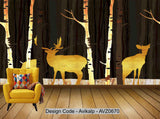 Avikalp Exclusive AVZ0670 Modern Minimalist Natural Landscape Texture Golden Tv Background Wall HD 3D Wallpaper