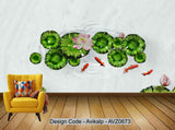 Avikalp Exclusive AVZ0673 3d Lotus Squid Illustration Background Wall HD 3D Wallpaper