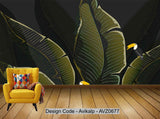 Avikalp Exclusive AVZ0677 Modern Minimalist Nordic Style Fresh Texture Plant Tv Background Wall HD 3D Wallpaper
