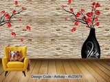 Avikalp Exclusive AVZ0679 Modern Creative Imitation Wood Grain Imitation Stone Art Tv Background Wall HD 3D Wallpaper