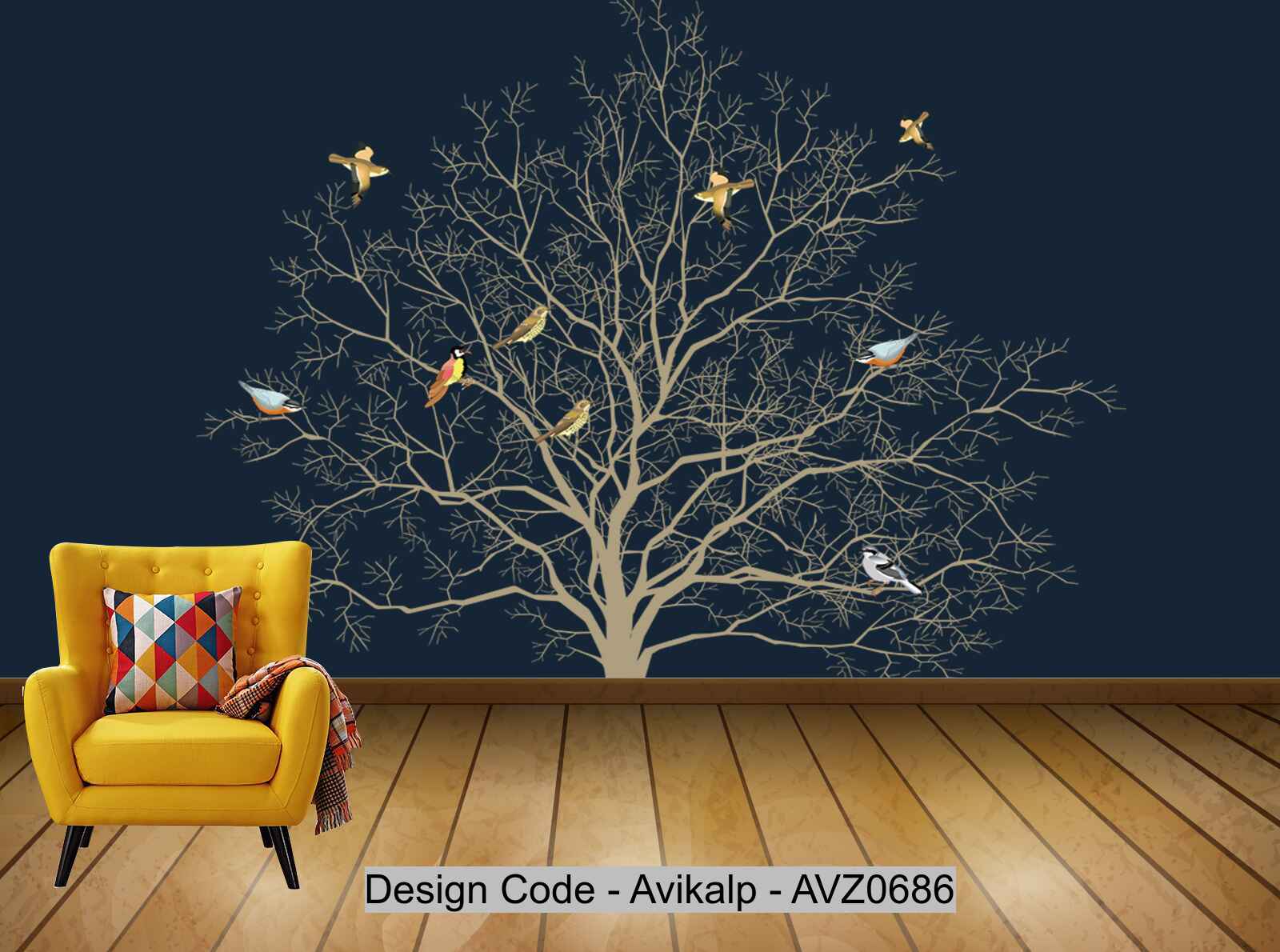 Avikalp Exclusive AVZ0686 Chinese Flower And Bird Tv Background Wall HD 3D Wallpaper