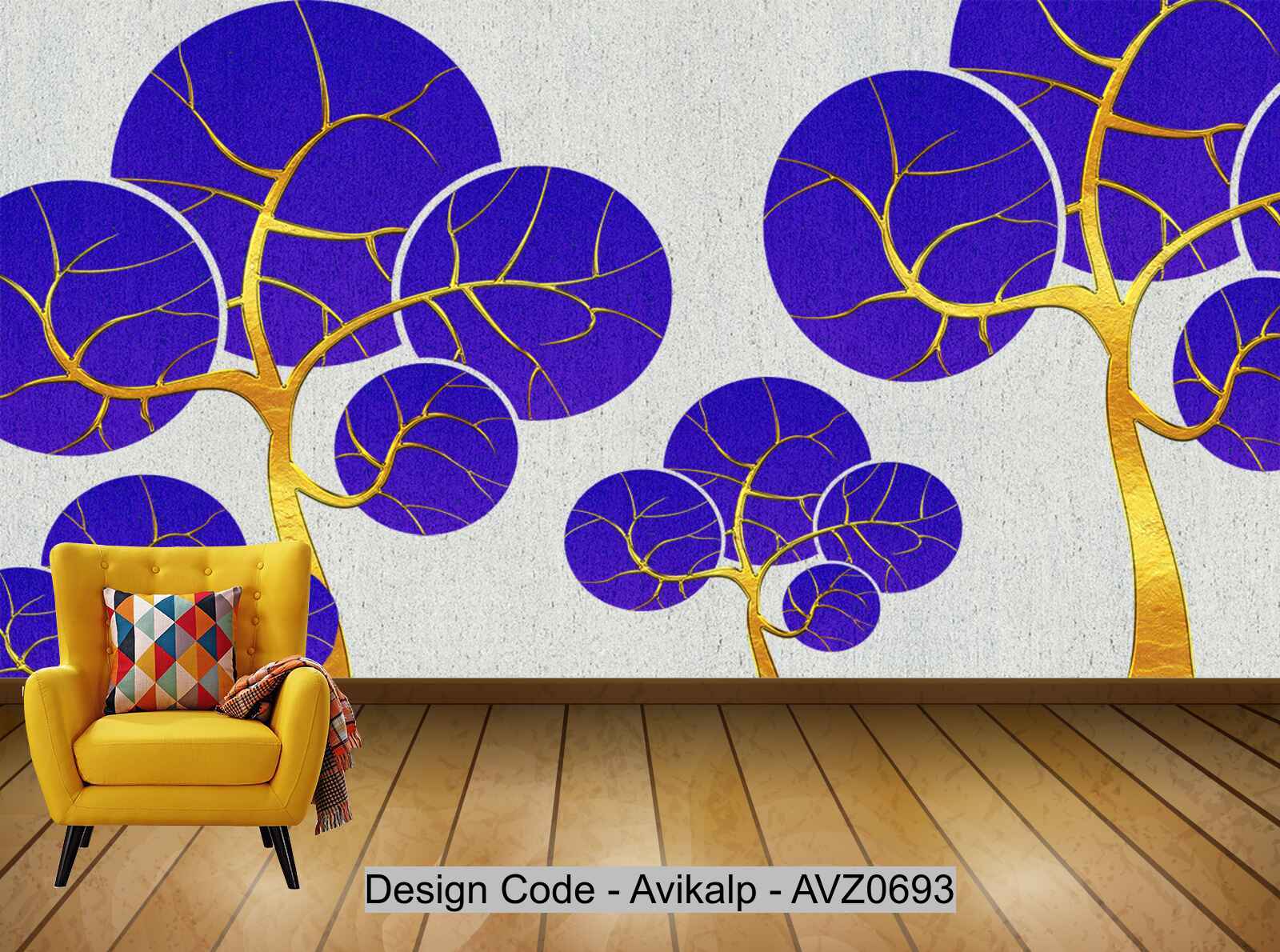 Avikalp Exclusive AVZ0693 Modern Minimalist Texture Tree Tv Background Wall HD 3D Wallpaper