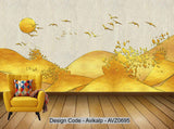 Avikalp Exclusive AVZ0695 Modern Texture Simple Landscape Golden Tv Background Wall HD 3D Wallpaper