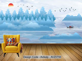 Avikalp Exclusive AVZ0700 New Chinese Landscape Sunshine Birds Tv Background Wall HD 3D Wallpaper