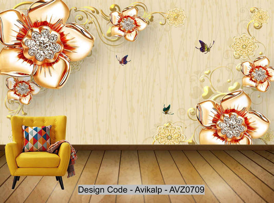 Avikalp Exclusive AVZ0709 Modern European Luxury Jewelry Tv Background Wall HD 3D Wallpaper