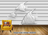 Avikalp Exclusive AVZ0730 Modern Minimalist Embossed Three Dimensional Goldfish Tv Background Wall HD 3D Wallpaper