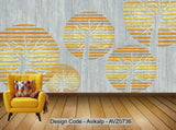 Avikalp Exclusive AVZ0736 Modern Geometric Minimalist Tree Tv Background Wall HD 3D Wallpaper