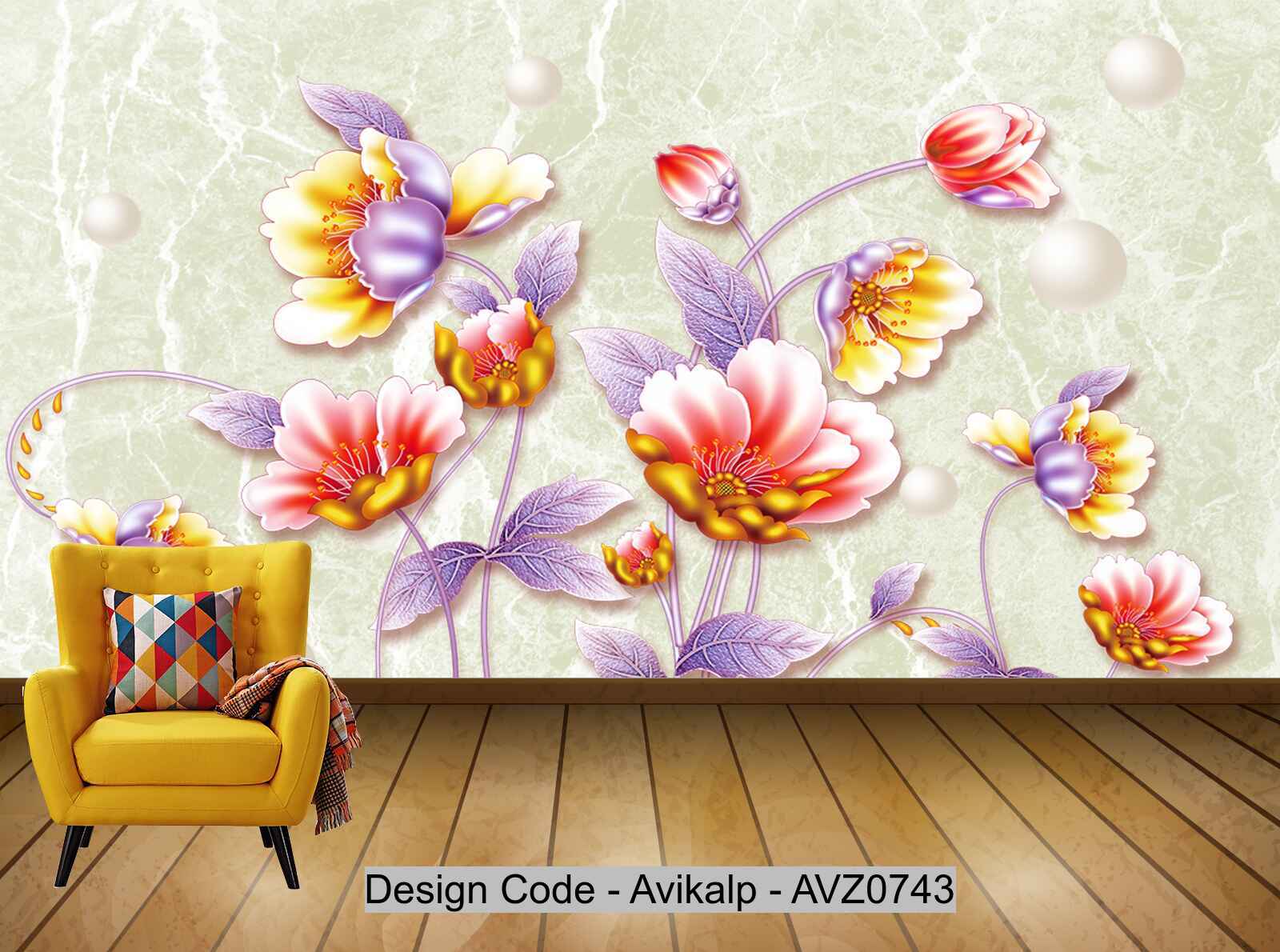 Avikalp Exclusive AVZ0743 Modern Minimalist 3D Carved Tv Background Wall HD 3D Wallpaper
