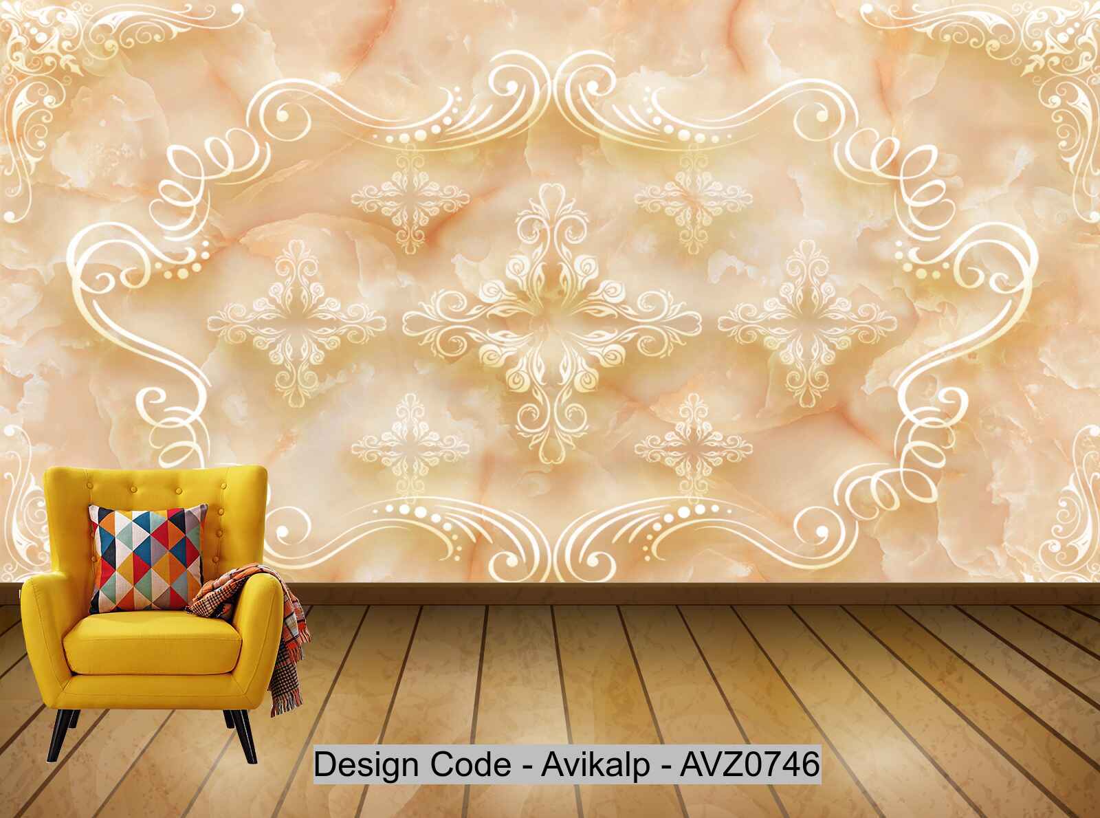 Avikalp Exclusive AVZ0746 European Pattern 3D Jade Carving Tv Background Wall HD 3D Wallpaper