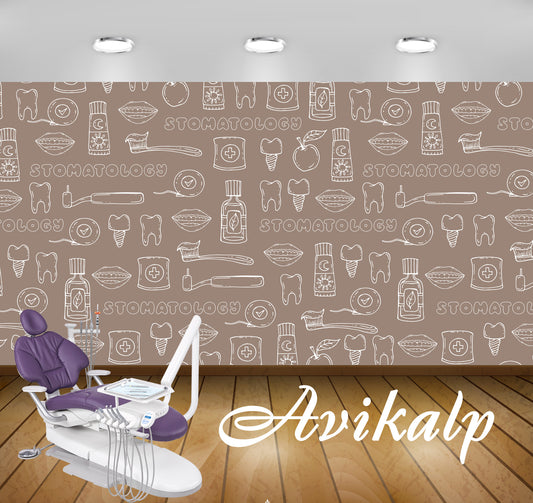 Avikalp Exclusive AWD0018 Dental Clinic Wallpaper Brown HD Wallpaper