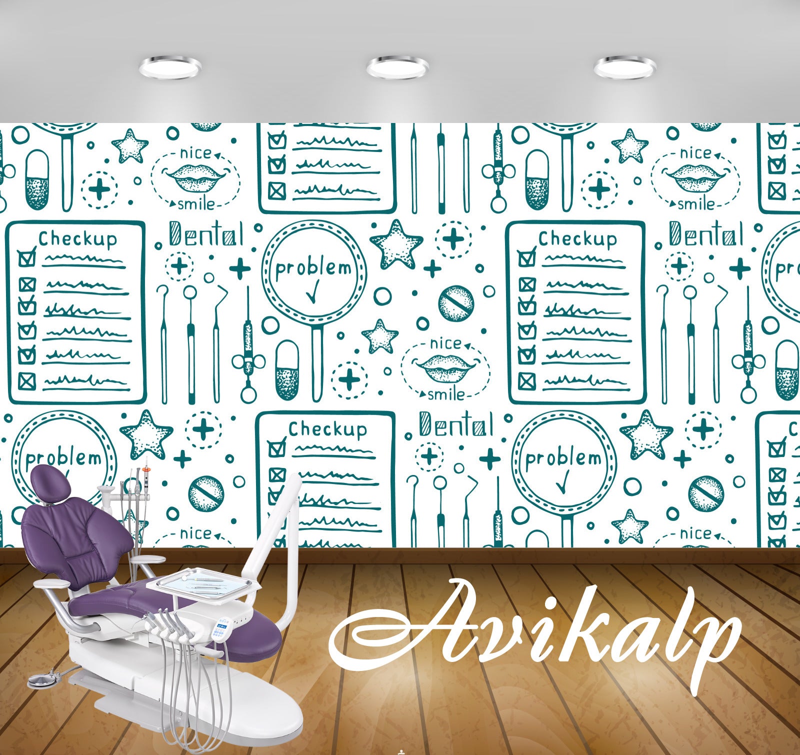 Avikalp Exclusive AWD0020 Dental Clinic Wallpaper Checkup Smile Teeth HD Wallpaper