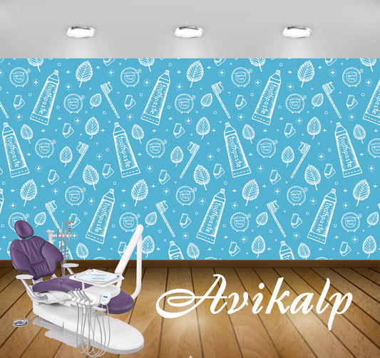 Avikalp Exclusive AWD0027 Dental Clinic Wallpaper Outline Toothpaste Brush HD Wallpaper