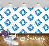 Avikalp Exclusive AWD0033 Dental Clinic Wallpaper White Blue Focus Teeth Pattern HD Wallpaper