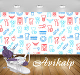 Avikalp Exclusive AWD0035 Dental Clinic Wallpaper White Blue Multiple Color HD Wallpaper