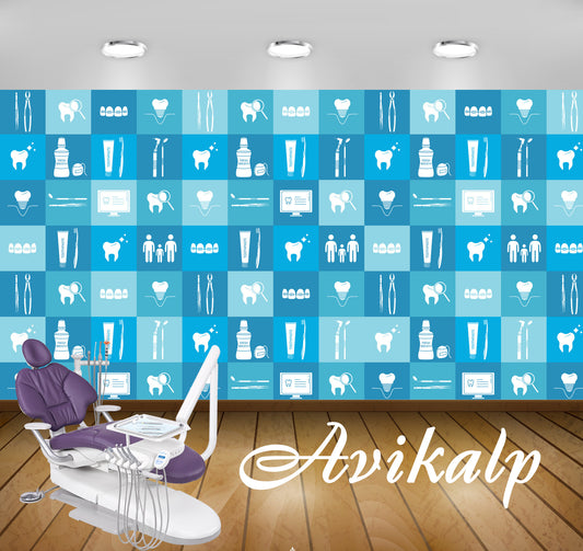 Avikalp Exclusive AWD0036 Dental Clinic Wallpaper White Blue Multiple Tools HD Wallpaper