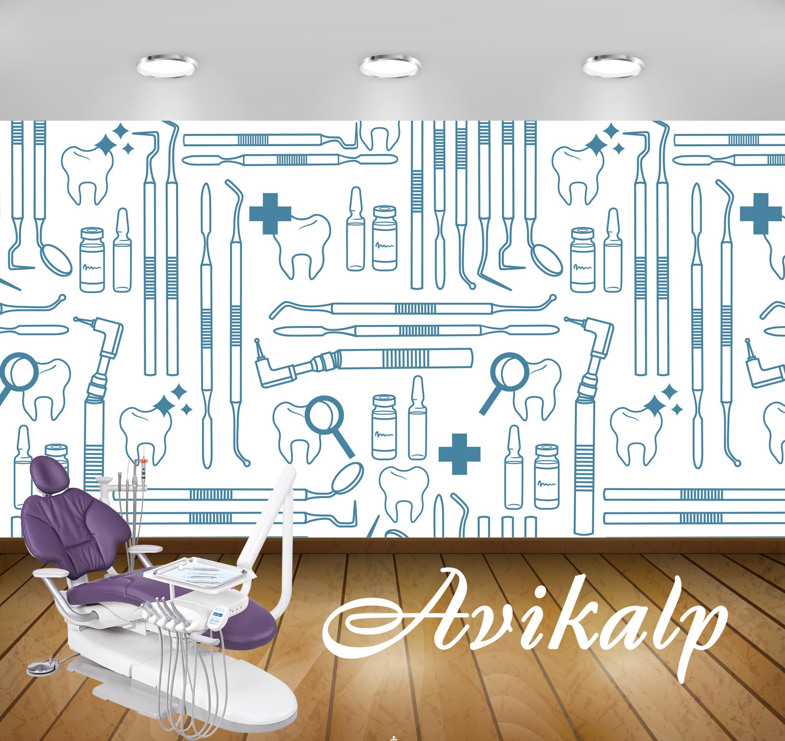 Avikalp Exclusive AWD0041 Dental Clinic Wallpaper White Multiple Tools HD Wallpaper