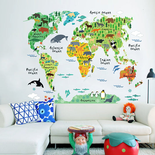 Avikalp Exclusive AWZ0005 Animal World Map Country Distribution HD 3D Wallpaper