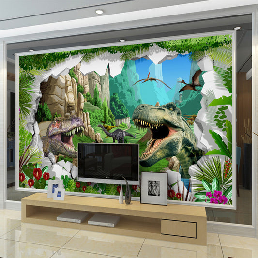 Avikalp Exclusive AWZ0013 Cartoon Dinosaur Forest Creative HD 3D Wallpaper