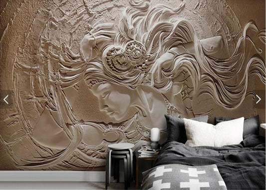 Avikalp Exclusive AWZ0023 Design Embossed Beauty HD 3D Wallpaper