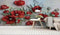 Avikalp Exclusive AWZ0027 Embossed Red Flower HD 3D Wallpaper