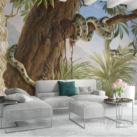 Avikalp Exclusive AWZ0035 European Stereoscopic Relief Tropical Jungle Tree Python HD 3D Wallpaper
