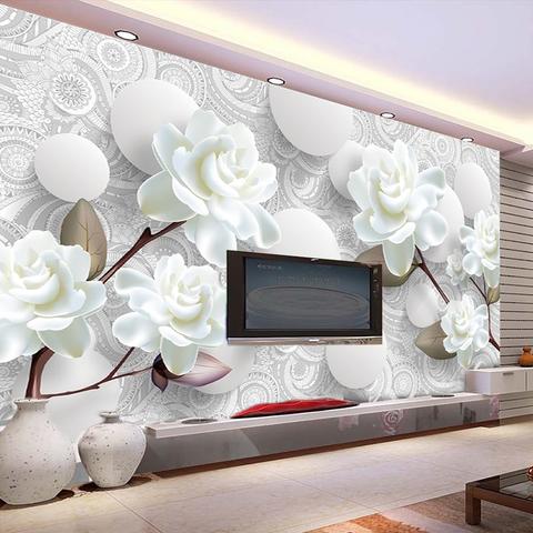 Avikalp Exclusive AWZ0041 European Style Stereoscopic Relief Flower Circle Ball HD 3D Wallpaper