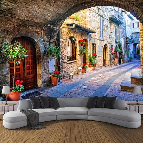 Avikalp Exclusive AWZ0052 Italian Town Street View European Style HD 3D Wallpaper