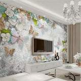 Avikalp Exclusive AWZ0062 Modern Creative Butterfly Flower HD 3D Wallpaper