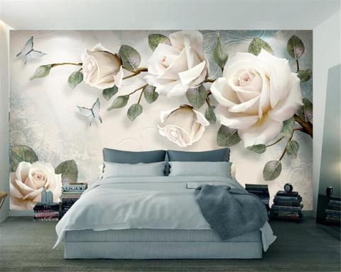 Avikalp Exclusive AWZ0068 Modern Painted Floral Euro HD 3D Wallpaper