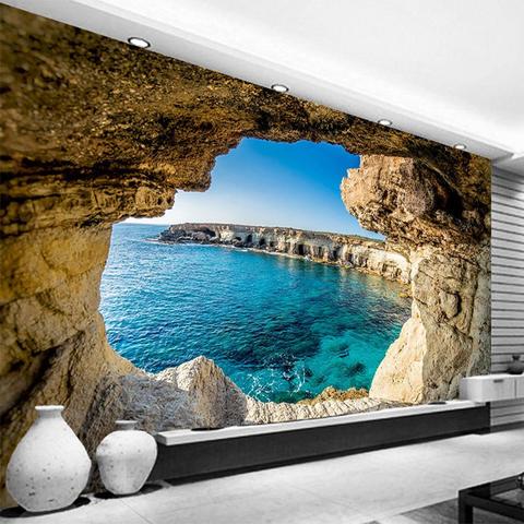 Avikalp Exclusive AWZ0069 Modern Simple Cave Seascape Nature HD 3D Wallpaper
