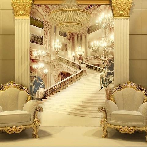 Avikalp Exclusive AWZ0075 Palace Stairs Golden HD 3D Wallpaper