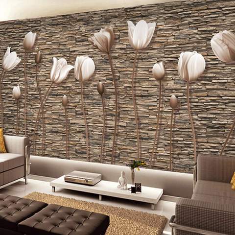 Avikalp Exclusive AWZ0080 Pearl Tulips HD 3D Wallpaper