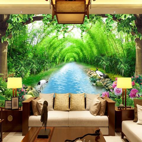 Avikalp Exclusive AWZ0093 Small Creek Bamboo Grove Stream Water HD 3D Wallpaper