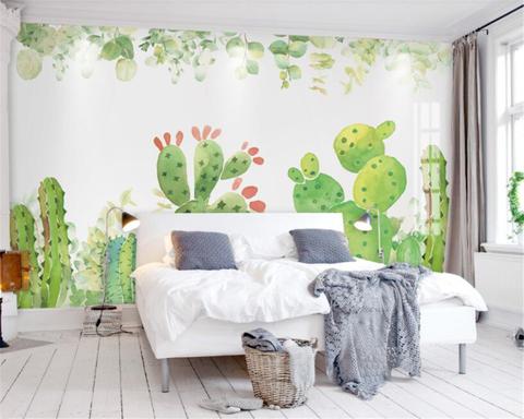 Avikalp Exclusive AWZ0113 Watercolor Cactus HD 3D Wallpaper