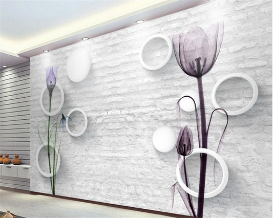 Avikalp Exclusive AWZ0136 3d Wallpaper Modern Personality Tulips Tv Background Interior Decoration Classic Minimalist HD 3D Wallpaper
