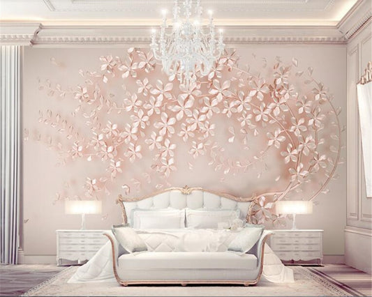 Avikalp Exclusive AWZ0146 Luxury And Elegant 3d New Flowers Rose Gold Wallpaper Mural Tv Background Painting HD 3D Wallpaper